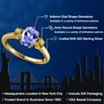thumbnail image 2 of Gem Stone King 1.67 Ct Oval Blue Tanzanite Yellow Citrine 18K Yellow Gold Plated Silver Ring (Size 9), 2 of 6