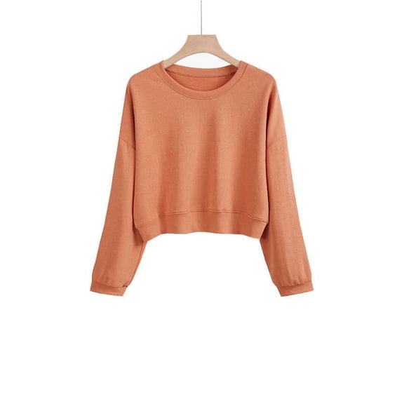 ICHUANYI Womens Trendy Oversized Sweatshirts Hoodies Crew Neck Short Pullover Casual Comfy Fall Winter Fashion Outfits Clothes 2023