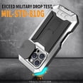 thumbnail image 6 of for iPhone 16 Pro Rugged Case with Camera Lens Sliding Cover, Screen Protector [Built-in Kickstand] [Military-Grade Triple-Layers Protection] Heavy Duty Full Body Shockproof Phone Case, Silver, 6 of 7