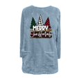 thumbnail image 4 of FcBaudy Hauts pour Femmes, Blouses & Chemises à Manches Longues Col Rond, Chemises pour Femmes Blouse de Noël Col Rond et Hiver Ample Imprimé Poche Chaude Manches Longues Blouse pour Femmes, 4 of 4