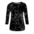thumbnail image 4 of HAJWOH 3/4 Sleeve Womens Summer Fashion Tops Round Neck Shirts Casual Print Trendy Three Quarter Length T Shirt, 4 of 5