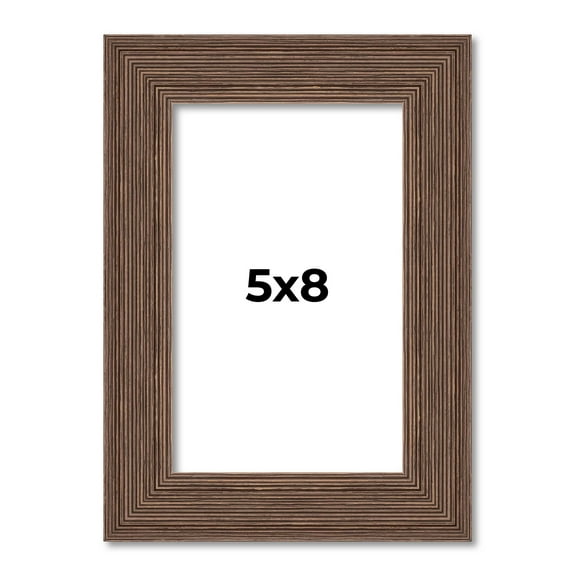 5x8 Frame Brown Distressed Barnwood Picture Frame | Complete Rustic Farmhouse Photo Frame Includes
