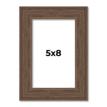 5x8 Frame Brown Farmhouse Solid Wood Picture Frame Width 1.5 Inches | Interior Frame Depth 0.5