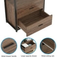 thumbnail image 6 of Tribesigns Vintage Bookshelf, Rustic Etagere Bookcase with Drawers, 6 of 7