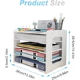 thumbnail image 2 of 12x12 Paper Storage for Store Organization, High Structural Strength Anti-Slip Document Organizer, Stackable A4 Paper Trays with Stylish Design, Space-Saving Easy Assembly Office Desk File Holder, 2 of 5