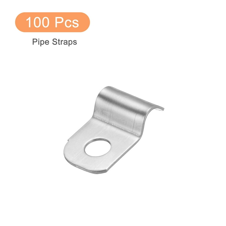100pcs 304 Stainless Steel Rigid Pipe Straps – 25mm (1”) Pipe Clamps For Plumbing & Electrical