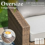 MF Studio 4 Pieces Patio Conversation Set Wicker Outdoor Furniture Sectional Sofa Set