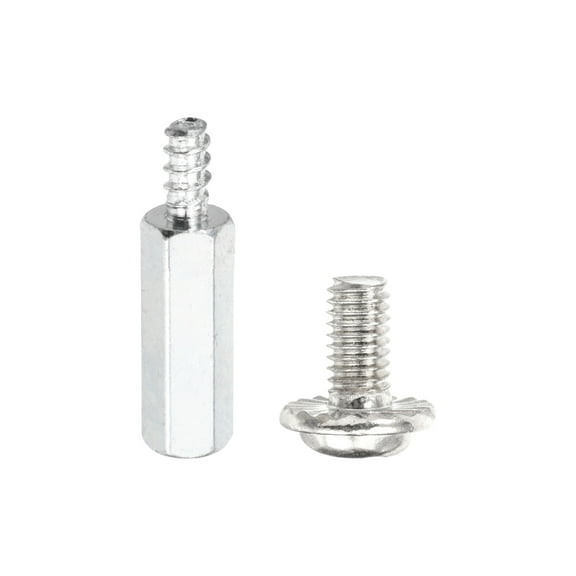 12 Set M3 x 6mm   6mm Hex Motherboard Standoffs with Screw, Silver Gray