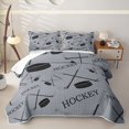 thumbnail image 2 of Erosebridal Sport Hockey Stick Quilt Full for Boys Men, Cartoon Puck Print Full Bedspread Sets, 3 Pieces, 2 of 7