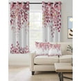 thumbnail image 2 of Pink Eucalyptus Blackout Curtains 63 Inches Length, Botanical Branch Farmhouse Floral Window Treatment Thermal Insulated Drapes for Bedroom Living Room 2 Panels 84x63 Inches, 2 of 8