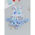 thumbnail image 4 of Suealasg Toddler Girls One Piece Swimsuit 1T 2T 3T Baby Girl Sleeveless Floral Print Romper Swimwear Infant Girls Summer Bathing Suit Beachwear, 4 of 7