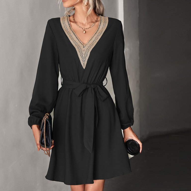 crochet lace knee length dress PAULINA KNEE LENGTH DRESS WITH CROCHET LACE