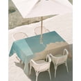thumbnail image 3 of 60x120 Inch Outdoor Tablecloth with Umbrella Hole Zipper Rectangle Retro Teal Blue Sky Rectangular Tablecloths Outside Waterproof Farmhouse White Clouds Landscape Patio Table Cover for Picnic Party, 3 of 8