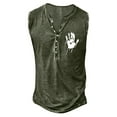 thumbnail image 1 of Débardeur Homme Été Mode Rétro Basique à Boutons Sans Manches avec Petit Imprimé pour Hommes T-Shirt Classique Imprimé, 1 of 2