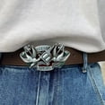 thumbnail image 3 of CSChome Belt Buckle Double Birds Letter Pattern Belt Buckle Zinc Alloy Cowboy Slide Buckle, 3 of 6