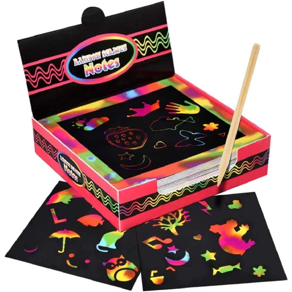 PEACNNG Arts And Crafts Rainbow Scratch Paper Birthday Presents Gifts peacnng-arts-and-crafts-rainbow-scratch-paper-birthday-presents-gifts
