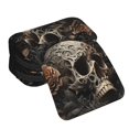 thumbnail image 4 of Sikiie Vintage Pattern Flower Skull Print Flip Double-layer Pencil Case, All-purpose Stationery Bag for Study and Office, Zipper Design, Unisex, 4 of 7