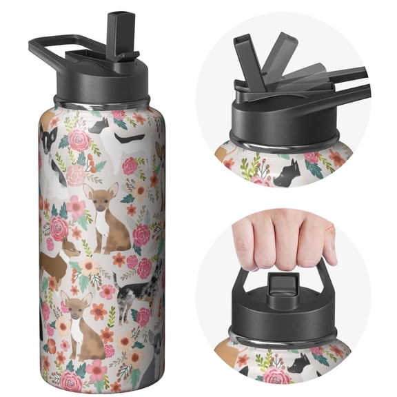 32oz Dog Water Bottle Hydration for Camping Hiking Sports Vacuum Insulated Stainless Steel Leak Proof Hot Cold