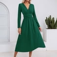 thumbnail image 2 of Afdoent Women's Dresses Long Sleeve Dress Style Summer Autumn Elegant Beach Dresses Long V Casual Dress Vacation Fashion Outfits, 2 of 6