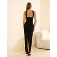 thumbnail image 3 of Vestido largo HTZMO elegante ajustado de verano con cuello halter negro S, 3 of 7