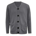 thumbnail image 4 of Dpytoraw Men Solid Color V Neck Button Up Cardigan Sweater Jacket Casual Loose Comfortable Trendy Business Jacket, 4 of 4