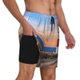 thumbnail image 3 of Picia Lighthous1 pattern Mens Swim Trunks with Compression Liner Stretch Beach Shorts Quick Dry with Zipper Pockets No-Chafing Board Shorts-Medium, 3 of 9