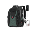 thumbnail image 1 of Mochila para Laptop De 17 In Malubero Impermeable Negro con Verde, 1 of 3