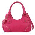 thumbnail image 1 of Bolsa de hombro Hobo para mujer, de mensajero con remaches Punk de PU suave para niñas (rosa roja) JShteea Para Estrenar, 1 of 9