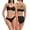 Black/KellyGreen, variant on Women's Bikini Set Knot Front Criss Cross Back Bathing Suit, Two Piece Set Bikini Swimwear with Padding (FN045) - Strawberry/Maroon - XS