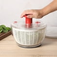 thumbnail image 3 of Sur La Table Kitchen Essential 6.3 Qt Salad Spinner, Fruit Wahser, Fruit Washing Bowl with Strainer, Vegertable Cleaner, Salad Cleaner, Lettuce Washer Red, 3 of 3
