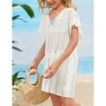 thumbnail image 2 of Girls Swim Cover Up Crochet Swimsuits Kids Swimwear Beachwear Tops, 2 of 5