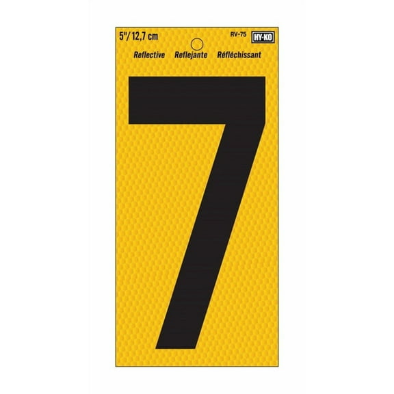 Hy-Ko RV-75 Highly Visible Reflective Weather Resistant Number Sign, 7 per 10 CD