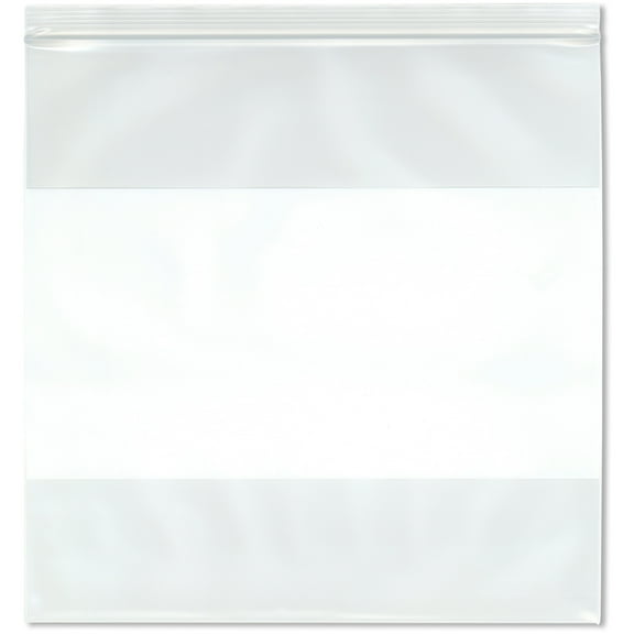 Plymor 12" x 12" (Pack of 100), 6 Mil Industrial Duty White-Block Zipper Reclosable Plastic Bags