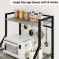 thumbnail image 5 of Towallmark Microwave Stand, 5 Tier Storage Rack With Adjustable Feet Anti Tip Kit, Rustic Engineered Wood Kitchen Shelf, Gray Bakers Rack For Countertop Organization, 5 of 7