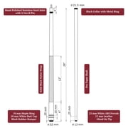 ASKA L2 Black Pool Cue Stick - Hard Rock Canadian Maple, 5/16x18 Hand Polished Steel Joint, Maple Ring