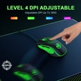 thumbnail image 4 of HXSJ X100 Gaming Mouse Wired, Ergonomic PC Gaming Mice with 7 Colors LED Backlit, 7 Buttons,Gaming Optical Sensor, 4 DPI Level Settings Up to 3600 DPI Lightweight for PC,Laptop,Mac,PS4,XBOX, 4 of 9