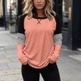 thumbnail image 5 of Yourumao Womens Crewneck Sweatshirts Color Block Lightweight Sweatshirt Striped Long Sleeve Plus Size Pullover Tops for Outdoor, 5 of 6