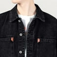 thumbnail image 6 of Mens Western with Hood Basic Jacket Coat for Man Long Sleeve Collared Turtleneck Neck Denim Lounge Winter Fall Jackets Button 2025 Clothes Fashion, 6 of 8