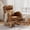 Orange, variant on Rocking Chair Nursery Glider Chair with Foot Rest, Nursery Rocking Chairs with Rubber Wood Legs Side Pocket, High Back Nursing Chair, Accent Rocker Arm Chair Baby Bedroom, Living Room