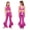 Hot Pink, variant on Girl's Sequin Dance Outfit Sparkly Hip Hop Jazz Dance Clothes Crop Top with Flared Pants Cheerleading Uniform Hot Pink 6
