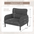 thumbnail image 6 of Modern Accent Chair,Armchair,Corduroy Fabric Sofa Chairs,Upholstered Armchair for Living Room,Bedroom,Office,Gray, 6 of 7