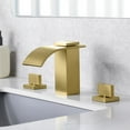 thumbnail image 3 of Brushed Gold Waterfall Bathroom Faucet 3 Hole 8 inch Widespread Sumerain, 3 of 9