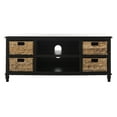 thumbnail image 3 of SAFAVIEH Rooney Solid Entertainment Unit with 4 Wicker Baskets, Distressed Black, 3 of 12