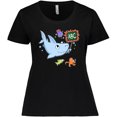 thumbnail image 3 of Inktastic Teacher Shark with School of Fish Women's Plus Size T-Shirt, 3 of 5