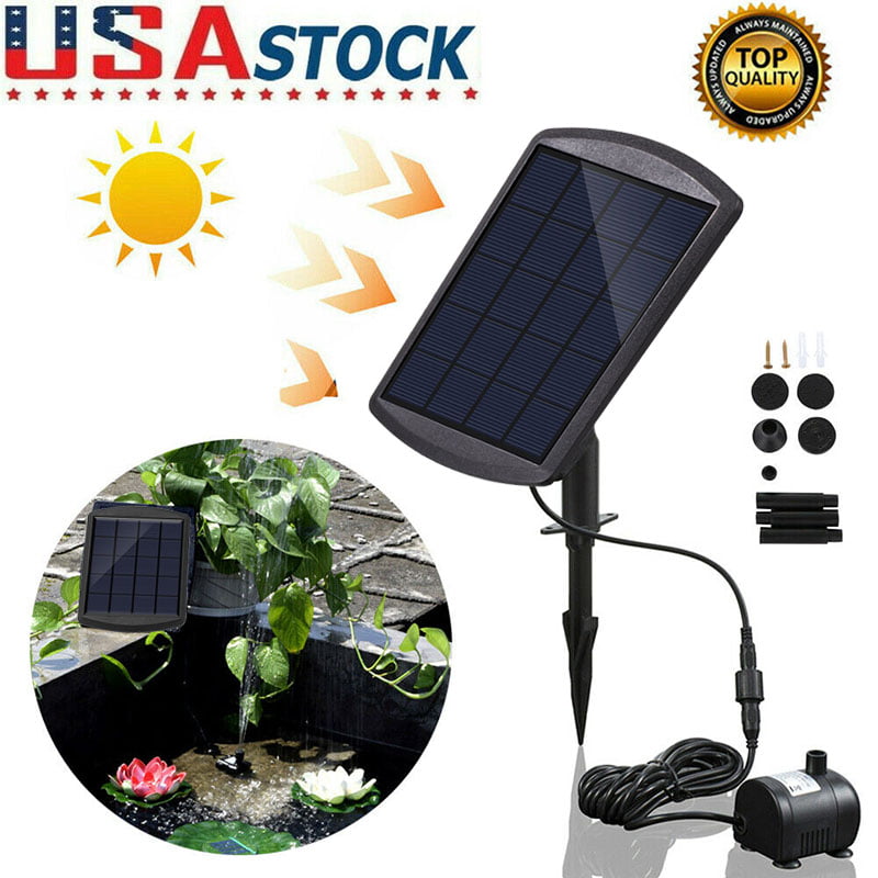 Garden Pond Solar Power Panel Water Feature Pool Pump Fountain Kit 200L/H 