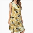 thumbnail image 2 of Honey Bee Bee Honeycomb Pattern Dress Loose Women'S Dress Beach Dresses With Pockets Dresses For Womens, 2 of 4