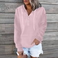thumbnail image 2 of YOTMKGDO Hoodies for Women Essentials Hoodie Womens Sweatshirt Half Buttons Sweatshirts Cropped Hoodies Fleece Womens Quarter Pullover Swe Womens Long Sleeve Tops, Pink+S, 2 of 6