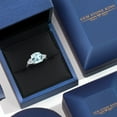 thumbnail image 5 of Gem Stone King 10K White Gold Sky Blue Simulated Aquamarine and Lab Grown Diamond Engagement Ring for Women | 4.54 Cttw | Cushion 10MM | Gemstone March Birthstone | Size 6, 5 of 6