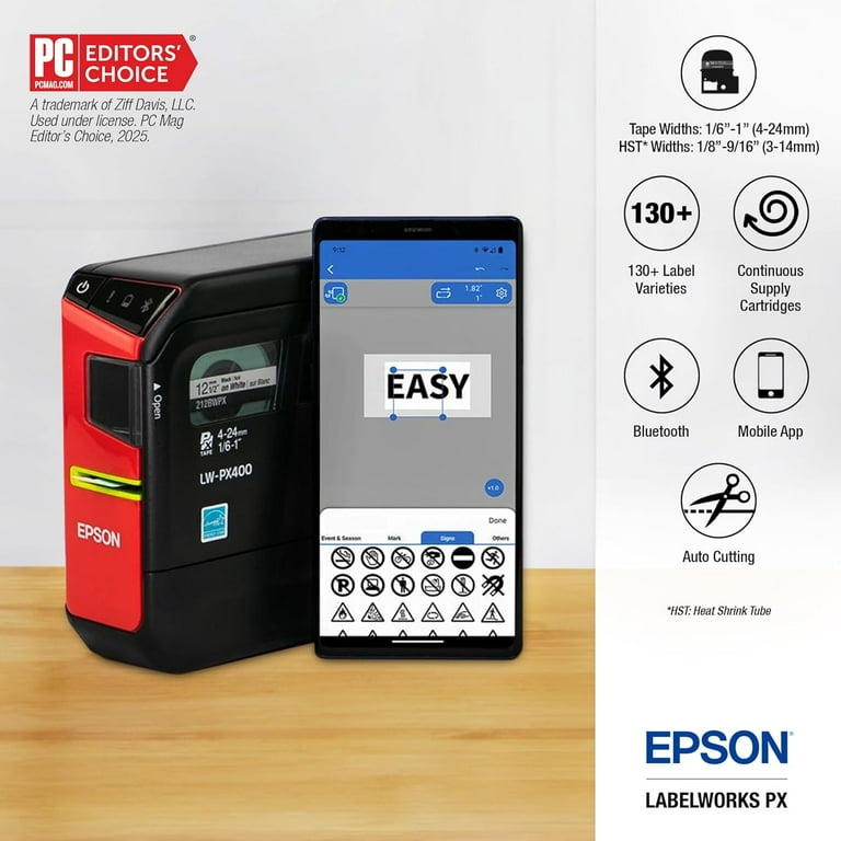 Epson LABELWORKS LW-PX400 Industrial Label Maker Kit - Wireless