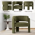 thumbnail image 4 of AFO Modern Barrel Accent Chair Upholstered Club Chair with 7.5" Extra Thick Cushion Unique 3-Leg Reading Armchair for Living Room Bedroom Vanity Green, 4 of 7